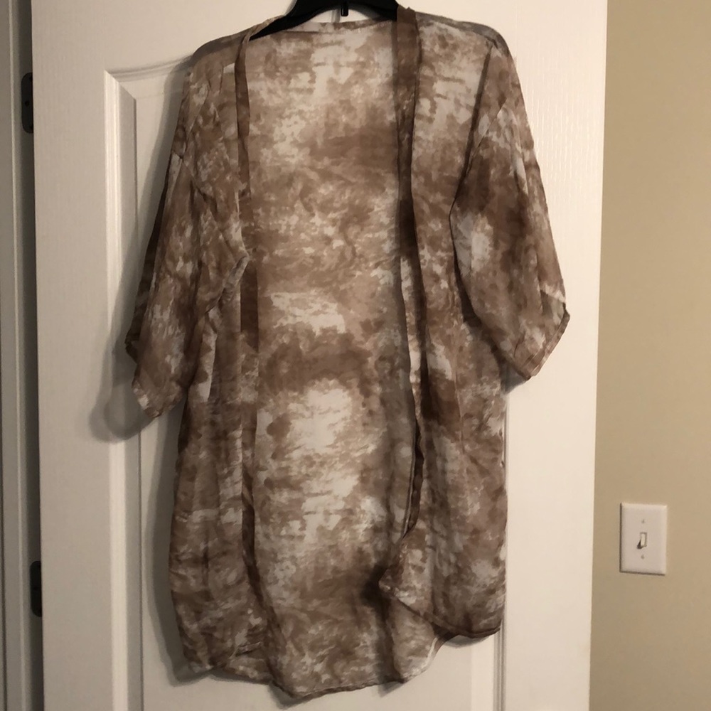 Mocha tie dye kimono